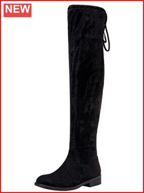 Women's Synthetic Suede Over the Knee Flat Heel Thigh High Boots